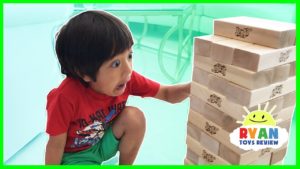 GIANT JENGA CHALLENGE! Parent vs Kid Family Fun Game for Kids Playtime with Angry Bird Knockout