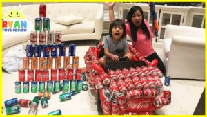 Bad Kid Coke Car Power Wheel Prank +Coca Cola Learn Colors and Bad Babies Jumping on the Bed