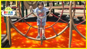 The Floor is Lava Challenge at the Playground Park for Kids! Chase Family Fun Kids Pretend playtime