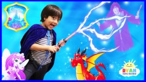 Ryan saves daddy with magical wand from Of Dragons, Fairies and Wizards Pretend Play