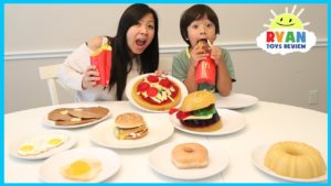 GUMMY FOOD VS REAL FOOD CHALLENGE McDonald’s Fries Burgers and Breakfast Food family fun t ...