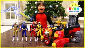 Ryan unlocks the Biggest Power Rangers Ninja Steel Surprise Toys Ever!!!