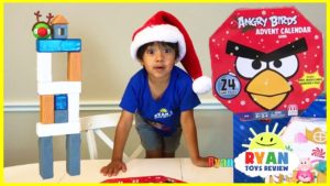 Ryan opens Advent Calender Angry Birds and Thomas & Friends for Christmas