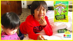 Kids Sour Candy Challenge with Warheads and Toxic Waste