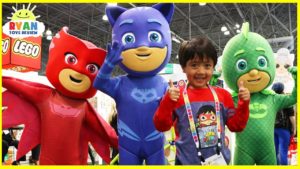 Ryan meets PJ Masks In Real Life with Hot Wheels, Paw Patrol, Thomas & Friends