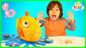 Let’s Go Fishing with Fish Food Game for kids with Ryan ToysReview