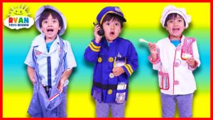 Ryan Pretend Play Jobs teaching fun Professions for kids!