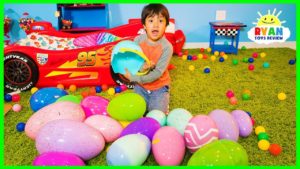 Huge Easter Egg Hunt Surprise Toys Challenge for kids with Ryan ToysReview