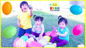 Easter Egg Hunt Surprise Toys for kids and Bubbles Playtime with Ryan, Emma, and Kate!