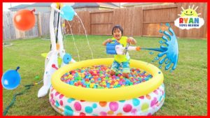 Little Tikes Drop Zone Water Recreation Pool Playtime with Ryan!!!