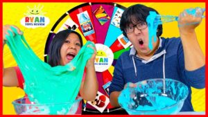 Mystery Wheel of Slime Challenge Ryan’s Mommy vs Ryan’s Daddy!