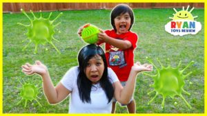 Ryan plays Nickelodeon Slime Balloon Hot Potato Game!!!