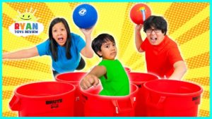 Trash Can BasketBall Dunk Challenge with Ryan ToysReview!