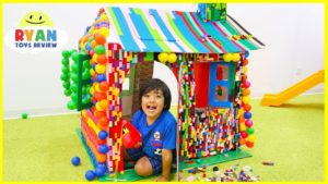 Pretend Play Lego and Color Balls PlayHouse Box Fort with Ryan ToysReview!!!