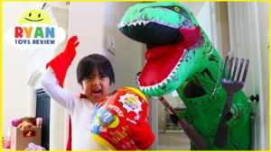 Ryan opens Giant Surprise Egg Ryan’s World | Pretend Play Hide and Seek with Giant Dinosaur