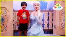 Ryan at Disney World meets Frozen Anna and Elsa in real life!!!!