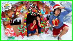 Ryan DIY Giant Gingerbread House Pretend Play Box Fort!!!!